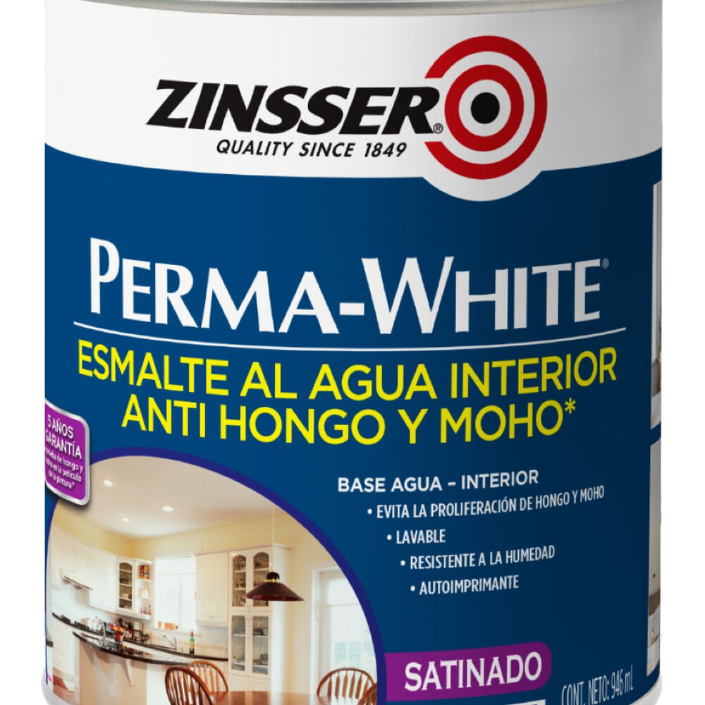 Esmalte Al Agua Perma-white 946ml Blanco Satinado Zinsser image number 0.0